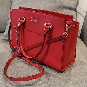 Red Kate Spade Purse with Keychain